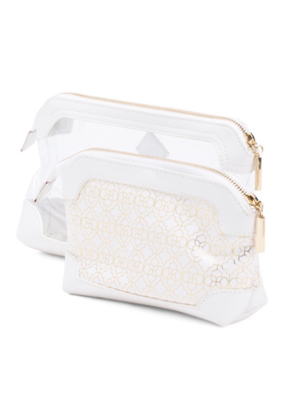 KENDRA SCOTT Elegant 2 Pack Of White And Gold Cosmetic Pouches NWTS - Picture 11 of 16
